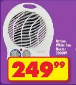 Shoprite Ottimo White Fan Heater 2000W offer