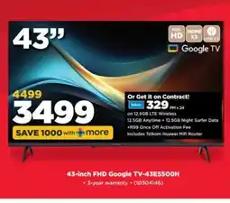 HiFi Corp 43-inch FHD Google TV-43E5500H offer