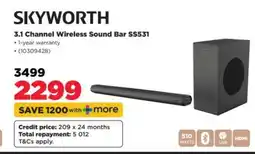 HiFi Corp SKYWORTH 3.1 Channel Wireless Sound Bar SS531 offer