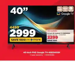 HiFi Corp 40-inch FHD Google TV-40E5400H offer