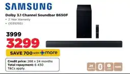 HiFi Corp Samsung Dolby 3.1 Channel Soundbar B650F offer