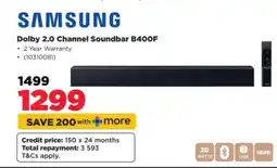 HiFi Corp Samsung Dolby 2.0 Channel Soundbar B400F offer