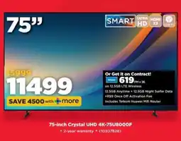 HiFi Corp 75-inch crystal UHD 4K-75U8000F offer
