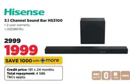 HiFi Corp Hisense 3.1 Channel Sound Bar HS3100 offer