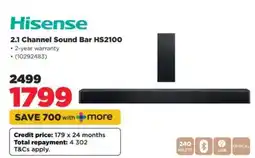 HiFi Corp Hisense 2.1 Channel Sound Bar HS2100 offer