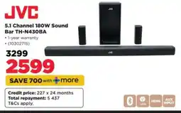 HiFi Corp JVC 5.1 Channel 180W Sound Bar TH-N430BA offer