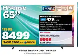 HiFi Corp 65-inch Smart 4K UHD TV-65A6G offer