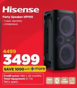 HiFi Corp Hisense Party Speaker HP100 offer
