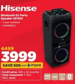 HiFi Corp Hisense Bluetooth DJ Party Speaker HP300 offer