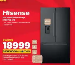 HiFi Corp Hisense 575L French Door Fridge H760FSB-WD offer