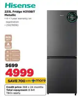 HiFi Corp Hisense 223L Fridge H310BIT Metallic offer