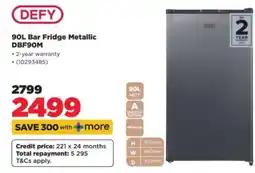 HiFi Corp DEFY 90L Bar Fridge Metallic DBF90M offer