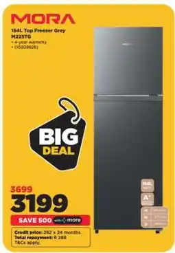 HiFi Corp MORA 154L TOP FREEZER GREY M225TG offer