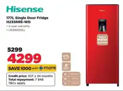 HiFi Corp Hisense 177L Single Door Fridge H235RRE-WD offer