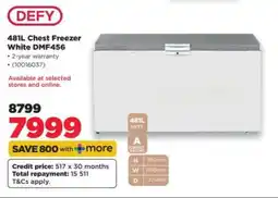 HiFi Corp DEFY 481L Chest Freezer White DMF456 offer