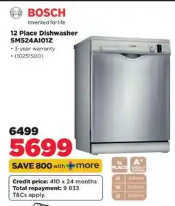 HiFi Corp Bosch 12 Place Dishwasher SM524AIO1Z offer