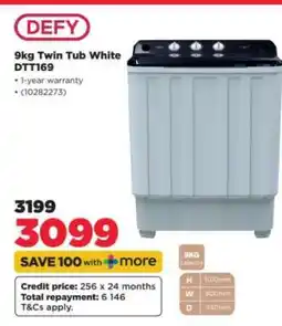 HiFi Corp DEFY 9KG Twin Tub White DTT169 offer