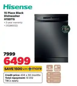 HiFi Corp Hisense 15 Place Black Dishwasher H15DTG offer