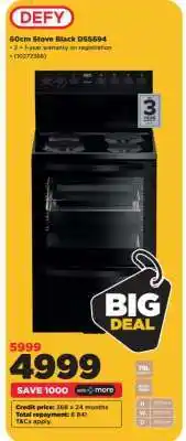 HiFi Corp DEFY 60Cm Stove Black DSS694 offer