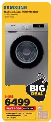 HiFi Corp Samsung 9kg Front Loader WW90T3040BS offer