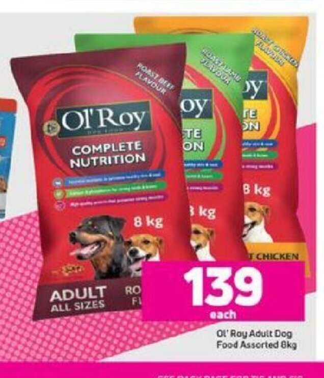 Ol' Roy Adult Dog Food Assorted 8kg offer at Game