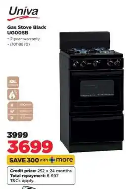 HiFi Corp Univa Gas Stove Black UG005B offer