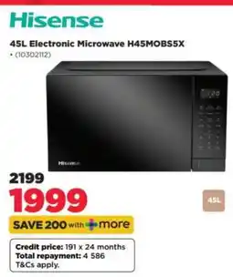 HiFi Corp Hisense 45L Electronic Microwave H45MOBS5X offer