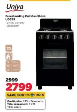 HiFi Corp Univa Freestanding Full Gas Stove UG555 offer