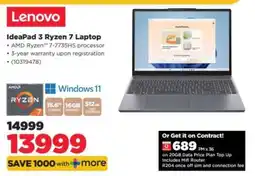 HiFi Corp Lenovo IdeaPad 3 Ryzen 7 Laptop offer