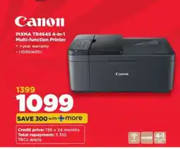 HiFi Corp Canon PIXMA TR4645 4-in-1 Multi-function Printer offer