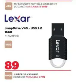 HiFi Corp Lexar JumpDrive V40 - USB 2.0 16GB offer