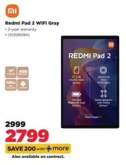 HiFi Corp Redmi Pad 2 WiFi Gray offer
