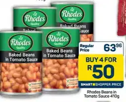Pick n Pay Hypermarket Rhodes Baked Beans in Tomato Sauce 410g offer