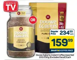 Pick n Pay Hypermarket Douwe Egberts Instant Coffee Assorted 200/230g offer