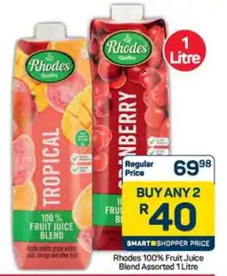 Pick n Pay Hypermarket Rhodes 100% Fruit Juice Blend Assorted 1 Litre offer