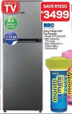Pick n Pay Hypermarket KIC Grey Fridge with Top Freezer offer