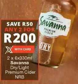 Checkers Savanna Dry/Light Premium Cider NRB offer
