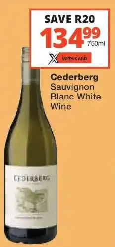 Checkers Cederberg Sauvignon Blanc White Wine offer