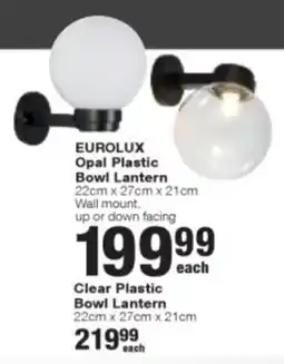Build It Eurolux Opal Plastic Bowl Lantern offer