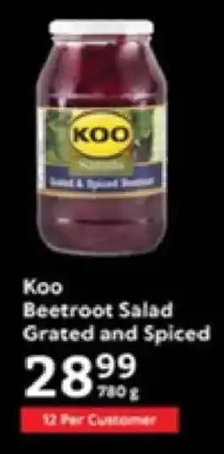 Oxford Freshmarket Koo Beetroot Salad Grated and Spiced offer