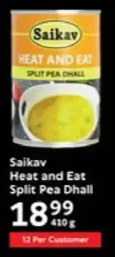Oxford Freshmarket Saikav Heat and Eat Split Pea Dhall offer