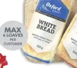 Oxford Freshmarket Oxford Sliced/ Unsliced White Bread offer