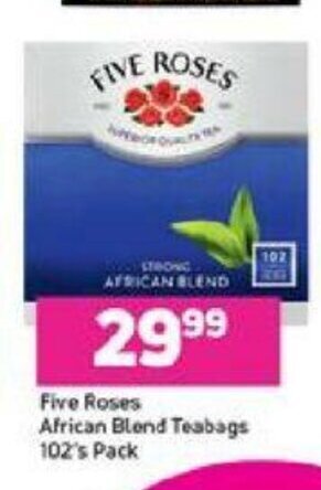 Game Five Roses African Blend Teabags 102's Pack offer