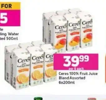 Game Ceres 100% Fruit Juice Blend Assorted 6x200ml offer