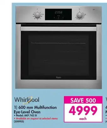 Makro Whirlpool - 600 mm Multifunction Eye-Level Oven offer