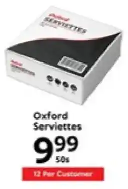 Oxford Freshmarket Oxford Serviettes offer