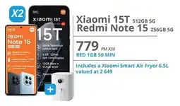 Cellucity Xiaomi 15T 512GB 5G + Redmi Note 15 256GB 5G offer