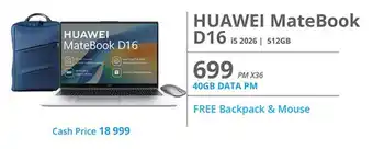 Cellucity Huawei MateBook D16 i5 2026 512GB offer