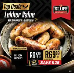 Bluff Meat Supply Bms pork sausages offer