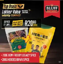 Bluff Meat Supply Oom freddy legacy spice and heroes braai spice offer